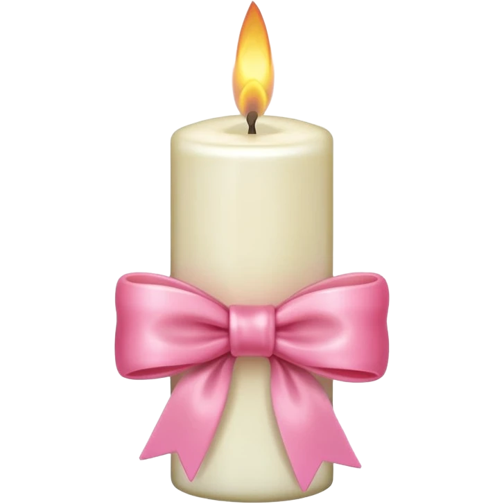 Candle with pink bow emoji