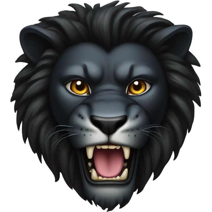 Lion angry black emoji