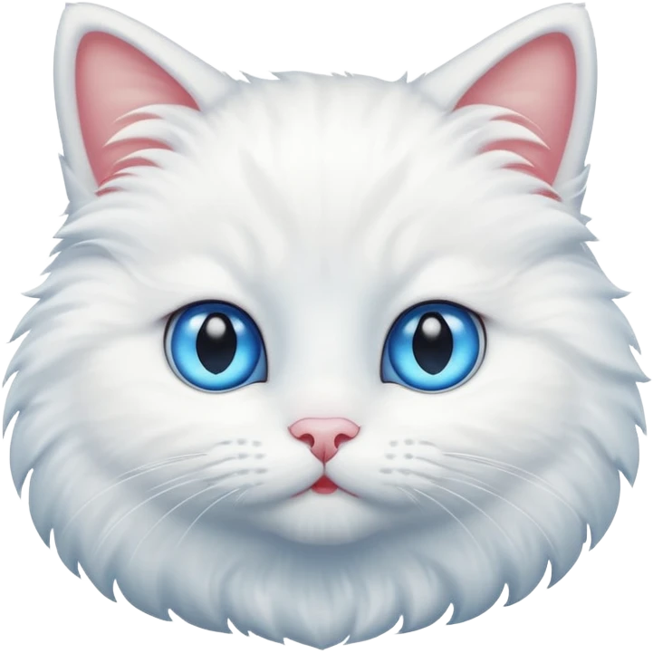 White cat funny  emoji