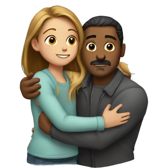 A man huging a girl emoji