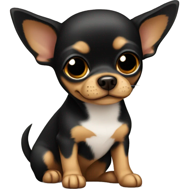 Black tan chihuahua sitting emoji