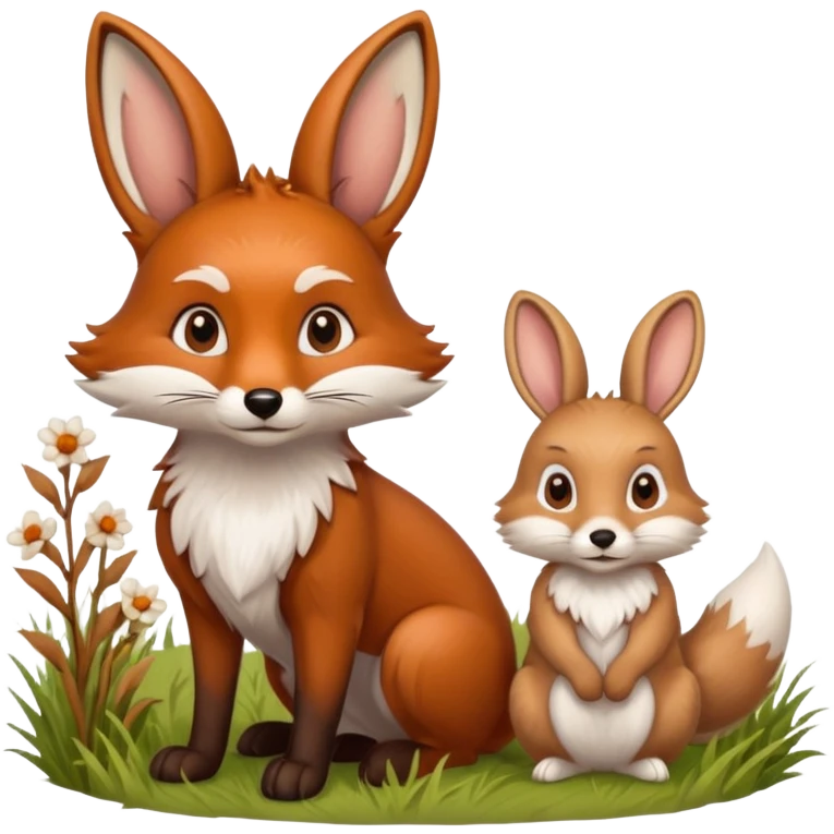 fox and rabbit emoji