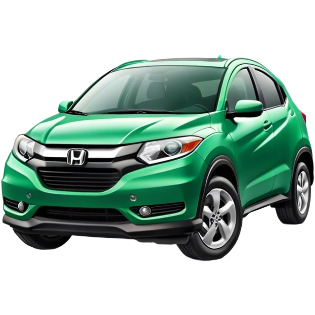 Scratched up Nordic green Honda hr-v emoji