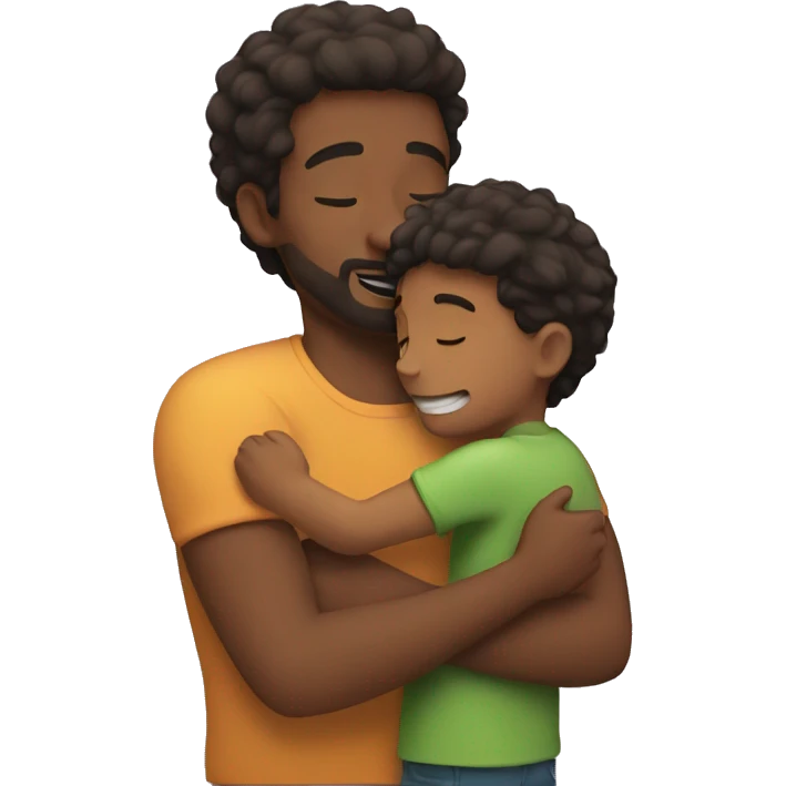 father and son hugging emoji