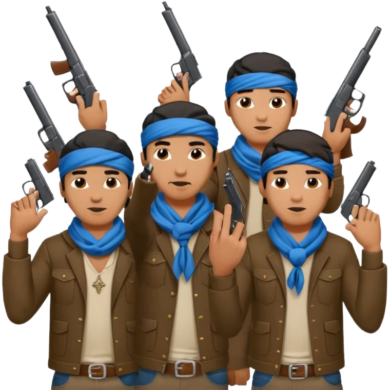 Norteño gang with 14, hand gang signs and guns emoji