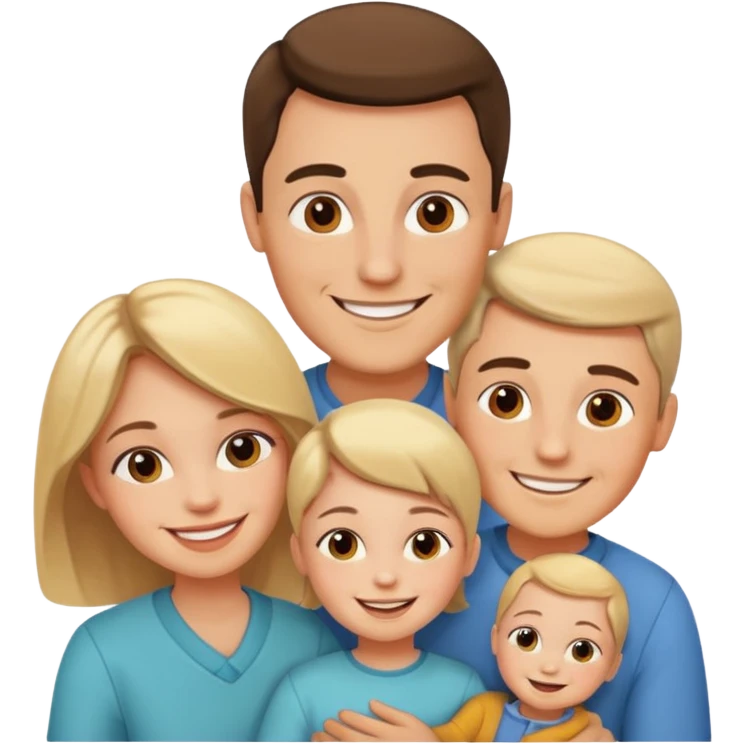 مرد و زنی که عاشق هم هستن و یک بچه دارند  emoji