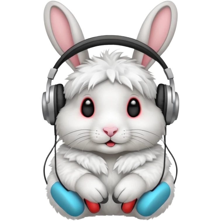 Rabbit with earphones emoji