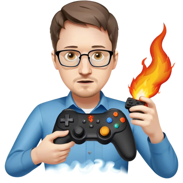 Edward Snowden throwing a gaming controller at you on fire  emoji