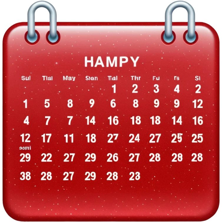red glitter calendar emoji