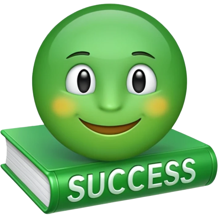 i need a emoji fher its green and in the text behind success is like bet ledger in transparent form emoji