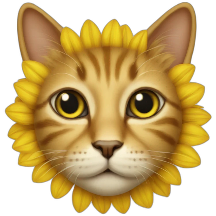 sunflower center cat face emoji