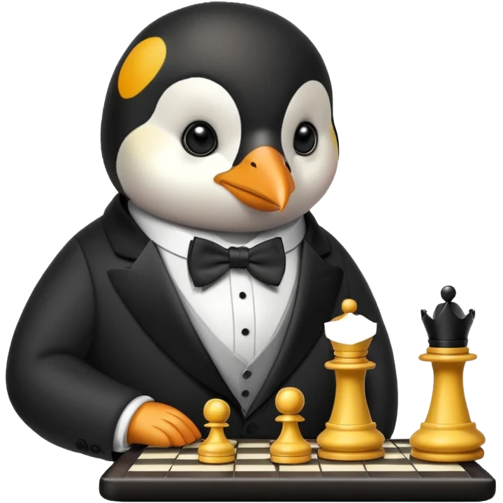 Pinguin playing chess emoji