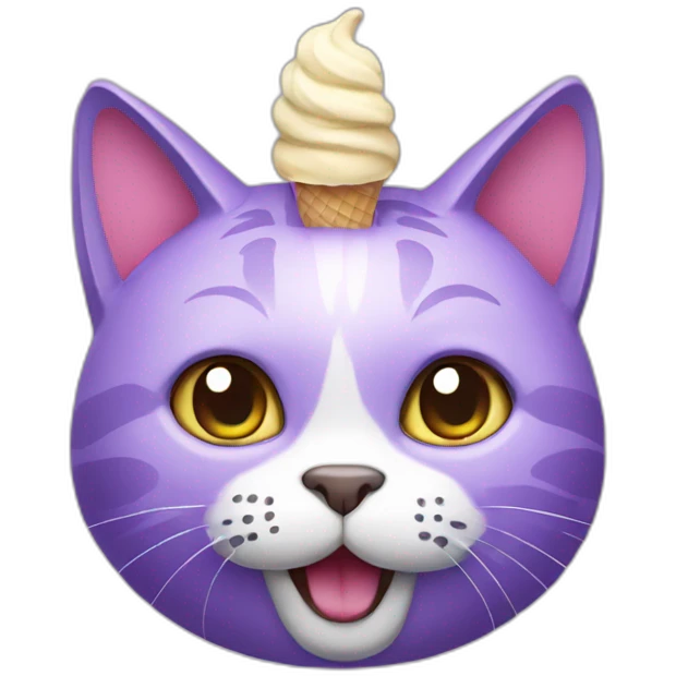 Purple ice cream cat emoji