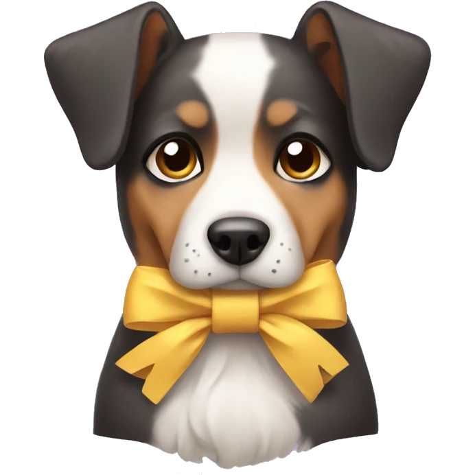Dog wearing bows emoji