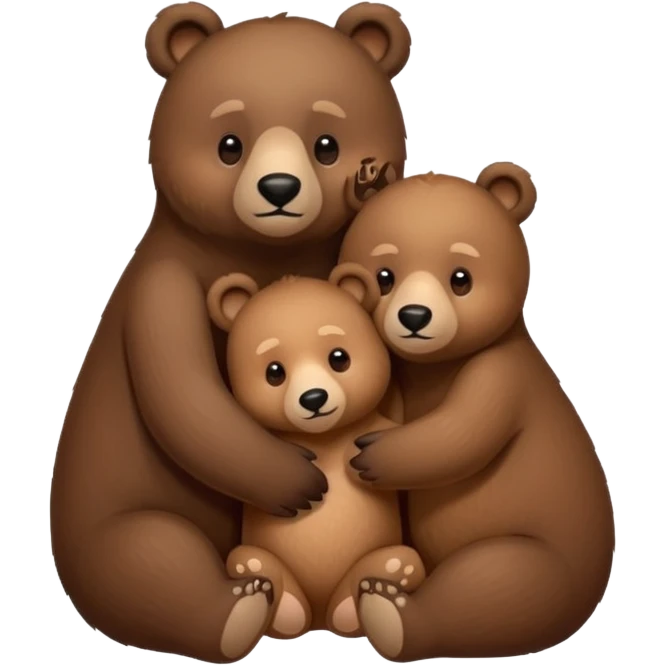 Mama, papa, and baby bear hug emoji