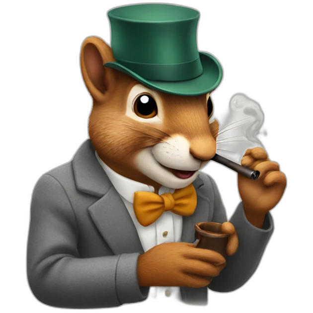 Squirrel smokes a pipe emoji