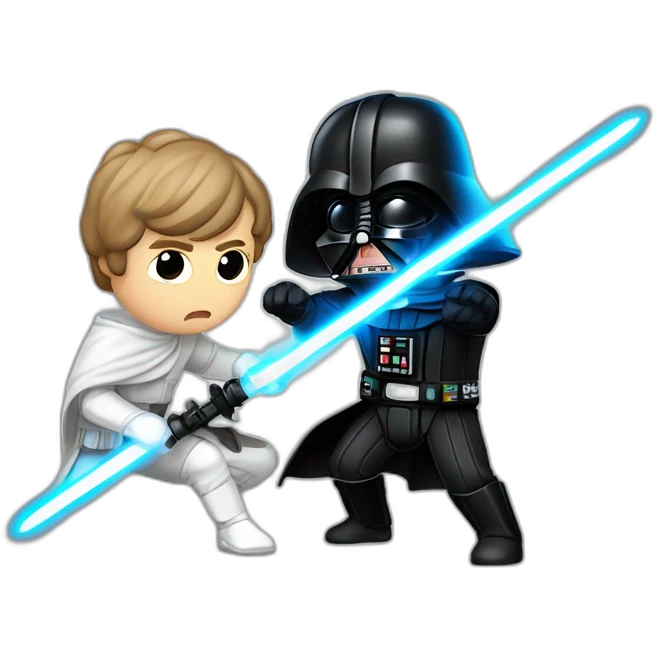 Luke skywalker and darth vader fighting with laserswords emoji