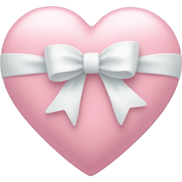 Pastel pink heart with white bow emoji