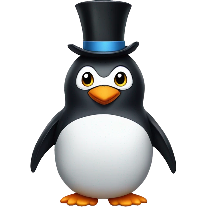 penguin with a top hat emoji