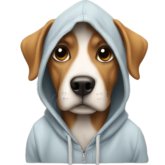 Dog wearing a hoodie emoji