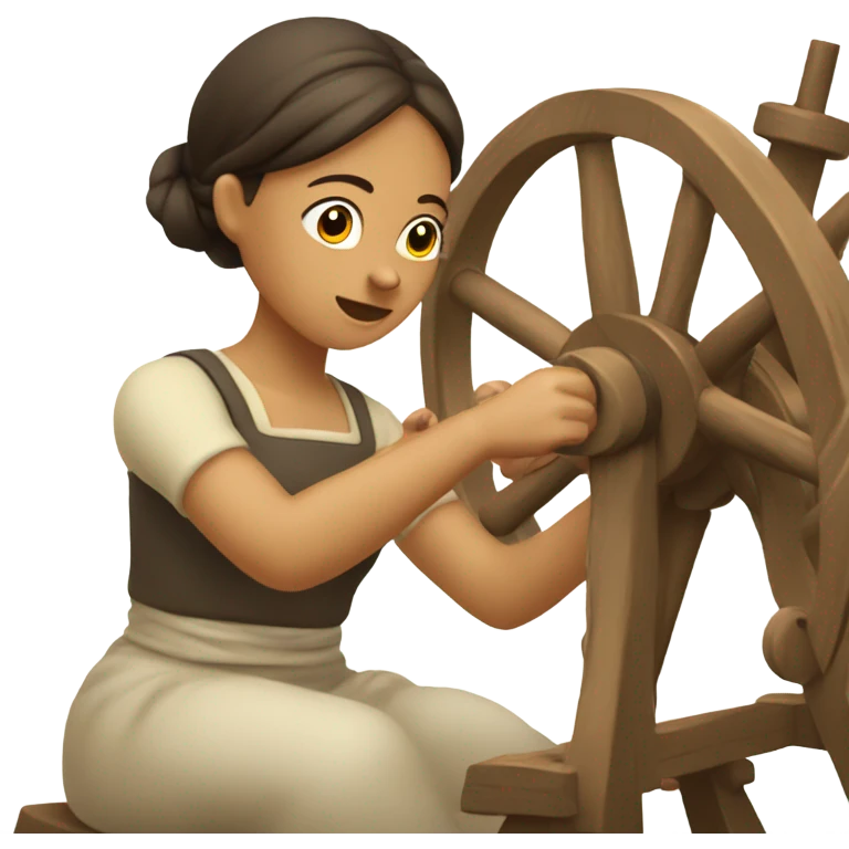 A girl using a spinning wheel emoji emoji