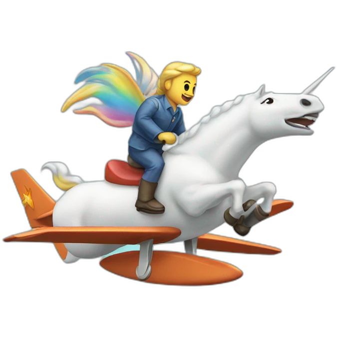 Plane riding unicorn emoji