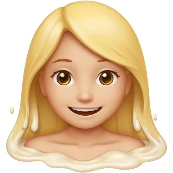 Girl Smiley face with semen all over it emoji