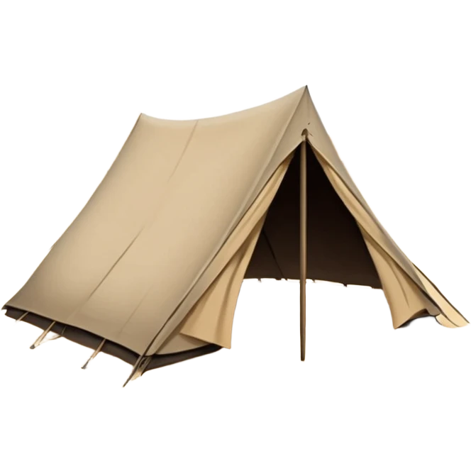 ancient tent with open flaps, desert setting emoji