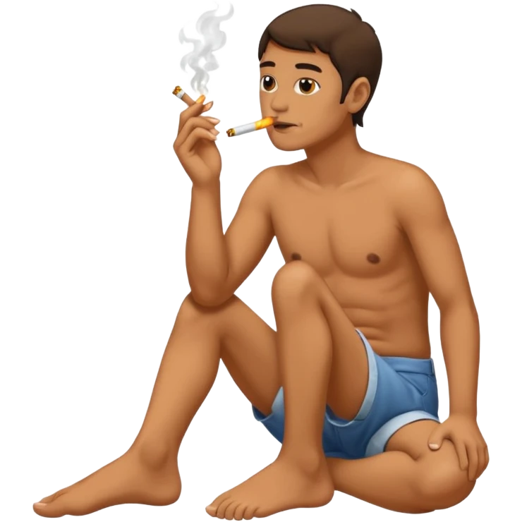 Smoking with feet emoji