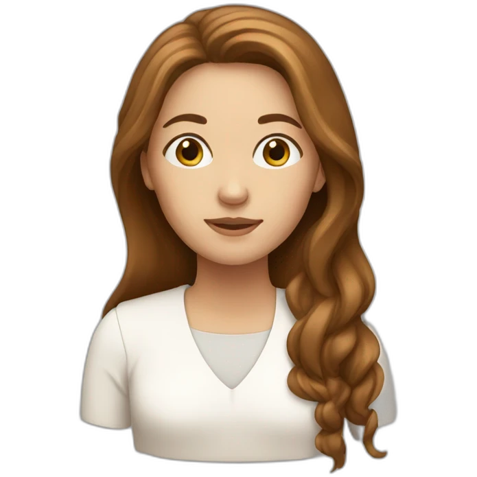 pray white woman with brown long hair emoji