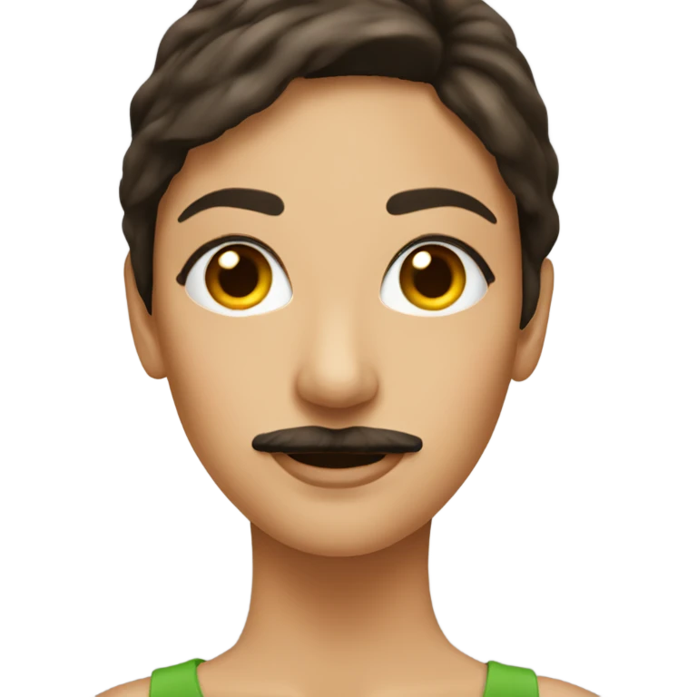 Brunette woman with bushy moustache  emoji