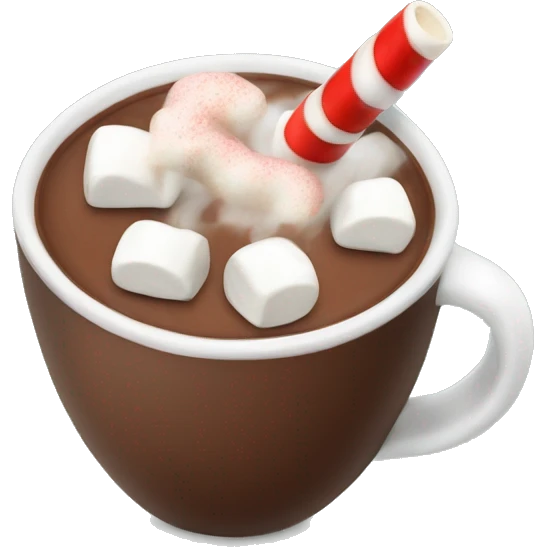 Hot chocolate with marshmallows Christmas themed  emoji