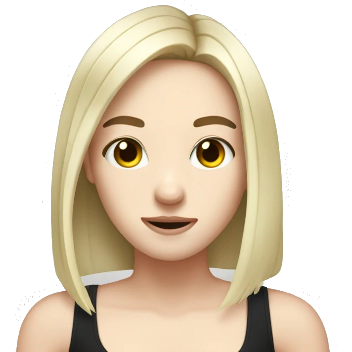 Pale Girl with black hair dabbing  emoji