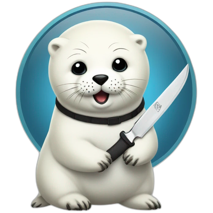 harp seal with knife emoji