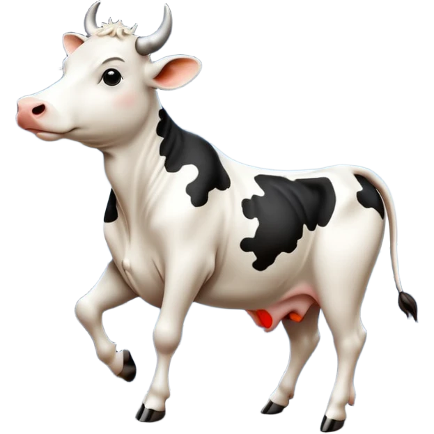 A cow dancing tango on a mountain in the moonlight emoji