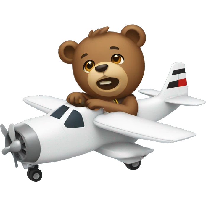 Bear piloting plane emoji