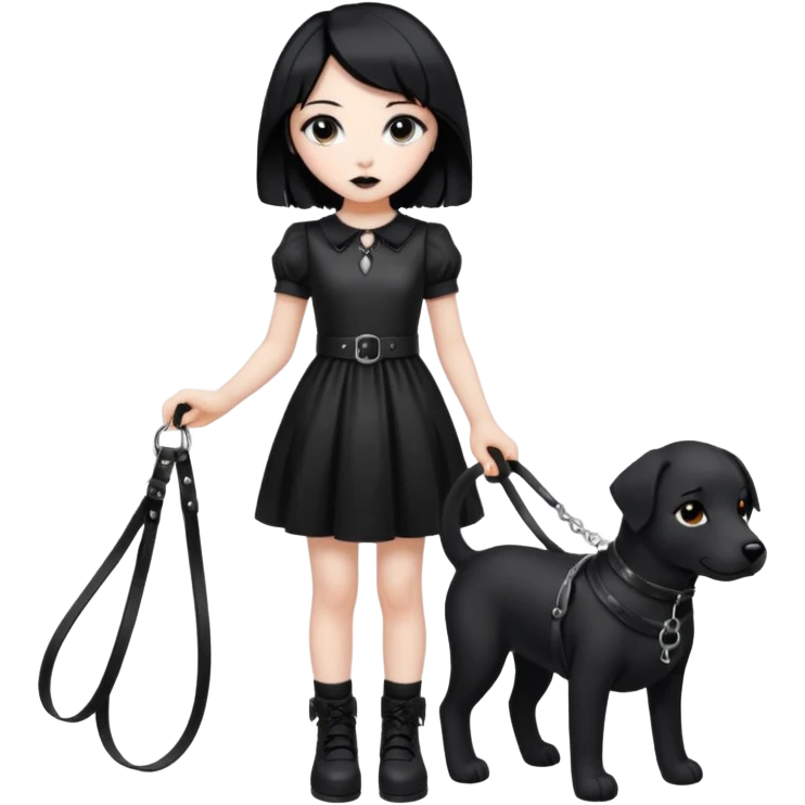 Homme 4 pattes fille Gothique derrière qui le tien en laisse  emoji