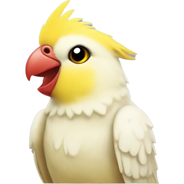 Yellow Cockatiel with red cheeks  emoji