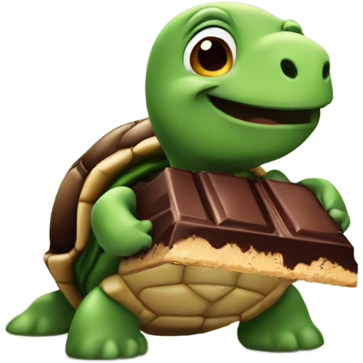 turtle holding chocolate emoji