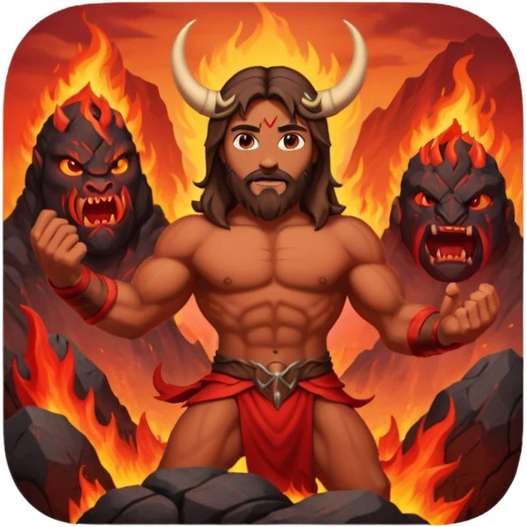 Jesus fighting whit the devil emoji