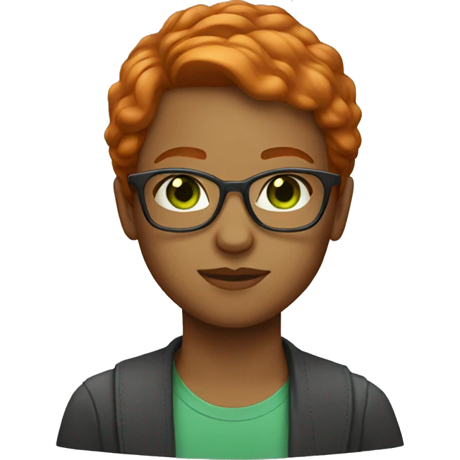 long redhead with glasses light skin green eyes emoji