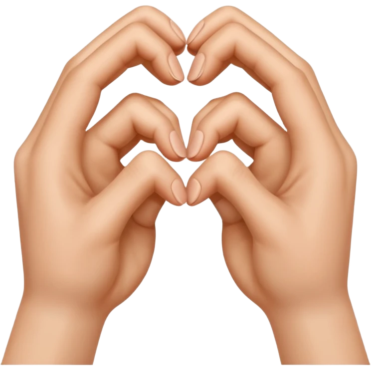 Corazón uniendo los dedos corazon y pulgar entre dos manos emoji