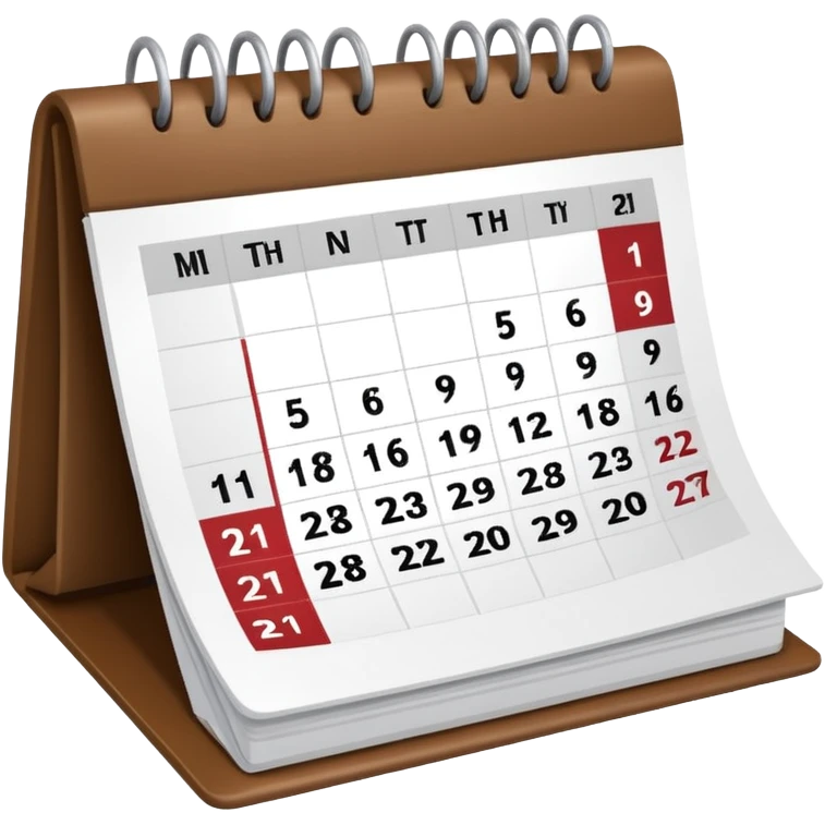 Desk calendar flipped to current month emoji