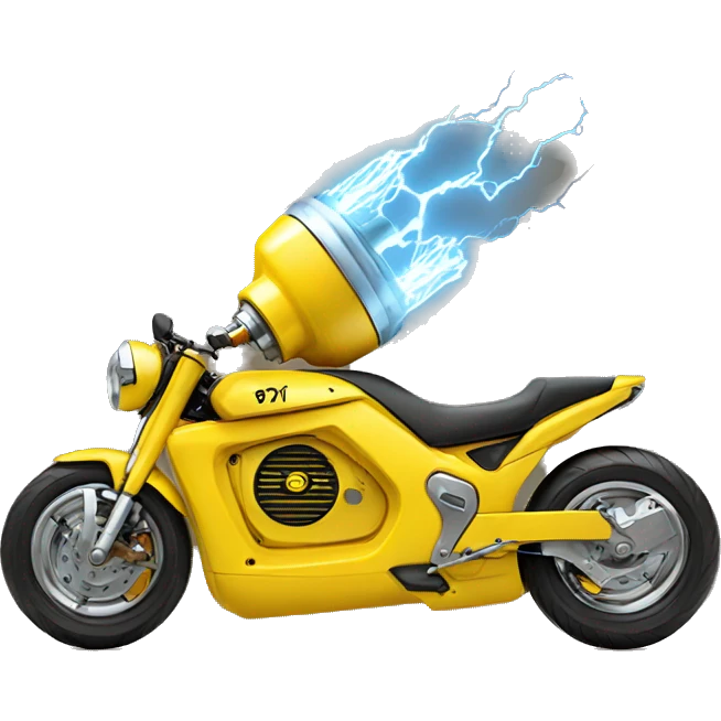 yellow electric motor surrouning bolt emoji