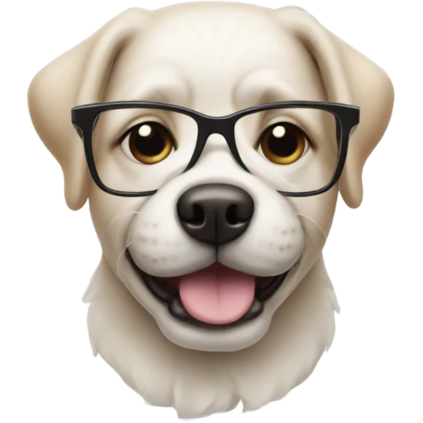 Dog wear glasses emoji