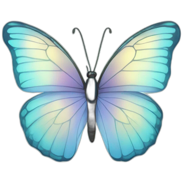 Pastel blue iridescent butterfly emoji