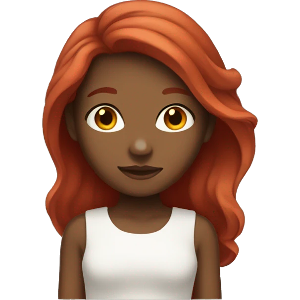 Brown skinned girl with red hair emoji