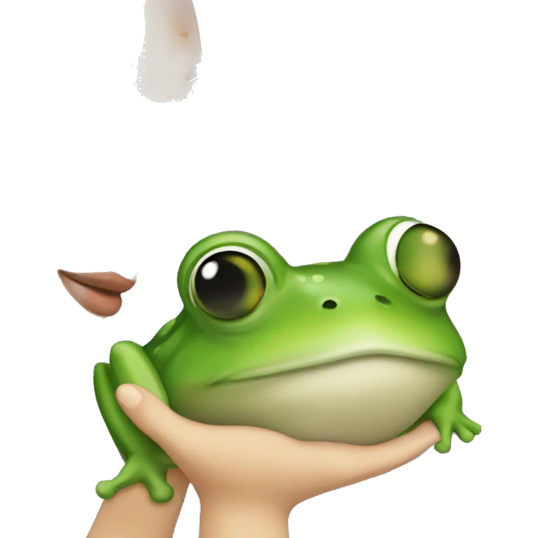 White, brown haired queen with green eyes, kissing frog emoji
