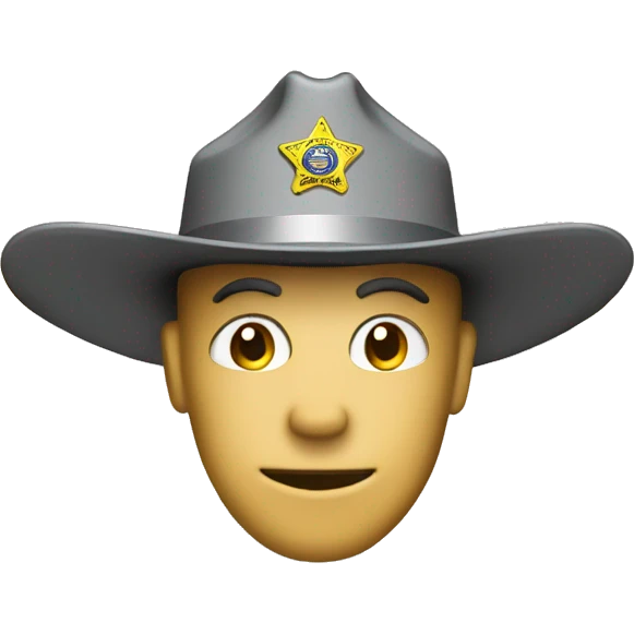 hard hat wit sheriffs badge emoji