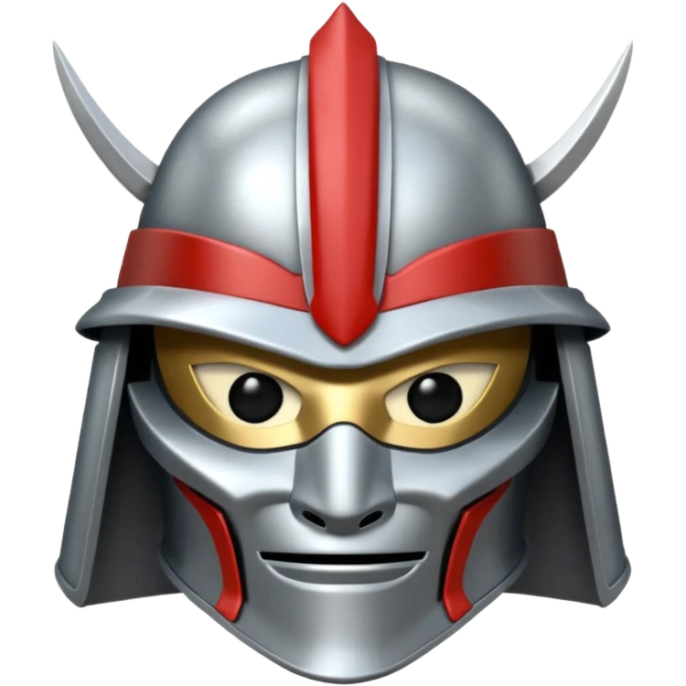 silver samurai helmet emoji